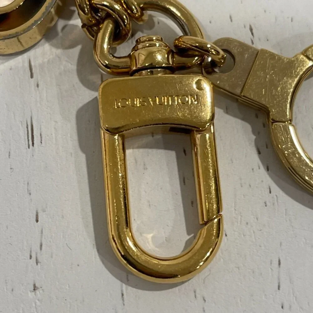 Louis Vuitton Tortoise Gold Porte Cles Confidence Key Holder/Bag Charm (JB1303)